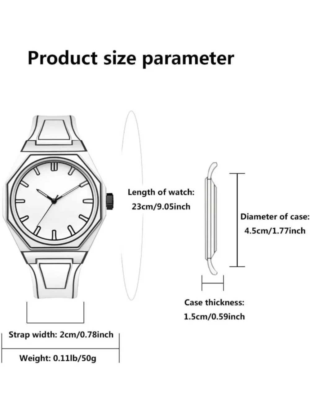 Stylish Minimalist Black & White Anime Sketch Sports Watch - Quartz Fashion